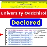 HNBGU University Result 2025 (Declared) - CBCS 1st,3rd,5th,7th,9th Semester Result
