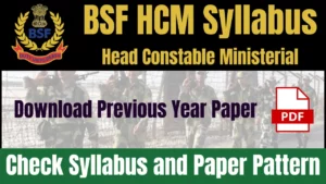 BSF HCM Previous Year Paper Download pdf, Check Syllabus and Paper Pattern