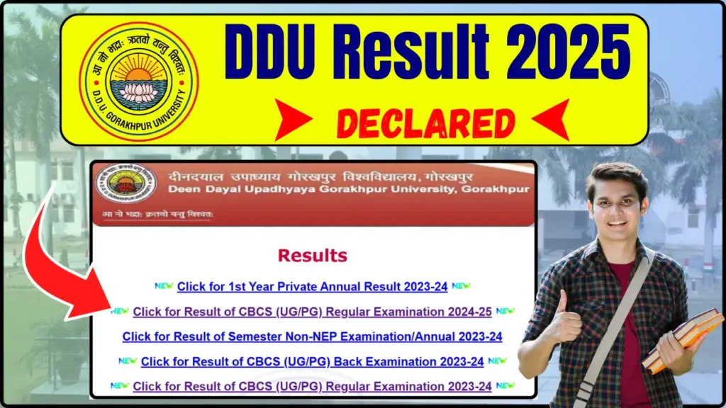 DDU Result 2025 Declared on ddugu.ac.in; Download UG and PG Semester Result/Marksheet