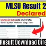 MLSU Result 2025 Declared at mlsu.ac.in - Download BA, B.Sc, B.Com, MA, M.Sc Results